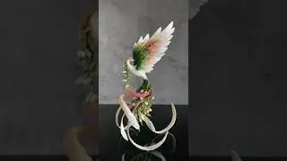 Handmade Phoenix Statue bird made of air clay. Fantasy OOAK figurine