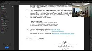 Procurement Livestream for DPWH Tacloban City District Engineering Office on January 29, 2026