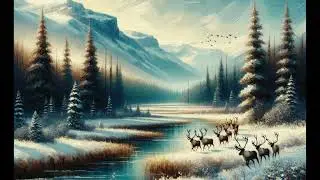 Canadian/ American Winter Wilderness Landscape Scene - Serene Art TV Screensaver