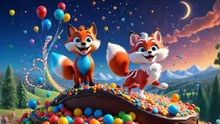 Four Candy Foxes Slide on Cake | Fun Kids Song | Nursery Rhymes and Learning Songs