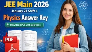 JEE Main 2026 January 21 Shift 1 Physics Answer Key #jeemain2026 #jeemainexam #marksvspercentile