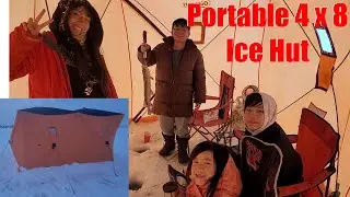 Review/How to Setup a Portable 4 x 8 Ice Hut Shanty with Heater & Chairs #icefishing #fishing #fish