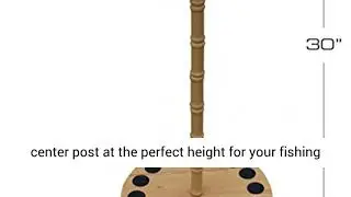 Rush Creek Creations Round 16 Fishing Rod Rack - Fishing Pole Holder and Storage, Wood Grain