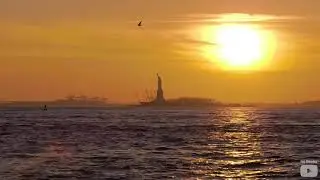 ASMR Statue of Liberty Sunrise Sunset Loop Ambience 7 Hours 4K - Sleep Relax Focus Chill Dream