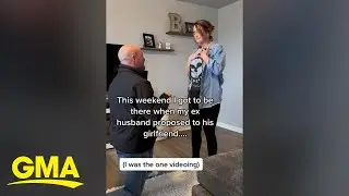 The story behind viral video of woman filming ex-husband's proposal to girlfriend l GMA