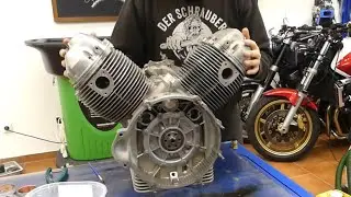 Moto Guzzi T3 - Restauration -- Teil 24 -- Zylinderköpfe anbauen und Motor vorläufig 