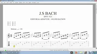 Gilor (full P4 guitar transcription) - J.S BACH bwv 924