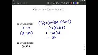 Polynomial (factored) find x-intercepts and y-intercept