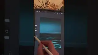 Цифровая рисовка океанских волн в учебнике Procreate