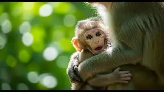 Baby Monkey Cry So Loud in Forest &mdash; Calling Mom