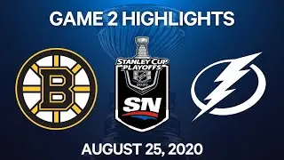 NHL Highlights | 2nd Round, Game 2: Bruins vs. Lightning &ndash; Aug. 25, 2020