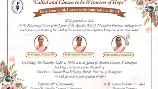Final Vows of Sr.M. Agnes SRA, Sr.M. Anjela SRA, Sr.M. Sunitha SRA .