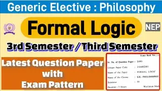 Formal Logic ge philosophy 3rd semester previous year question paper du sol / regular 