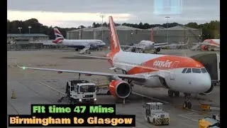 *Birmingham to Glasgow* easyJet A320 Real Ops *ATC* Real Time Weather 🇬🇧