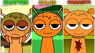 All characters in: Sprunk Shatter Version vs Sprunkle Salad vs Sprunki Pyramixed Parasite #sprunki