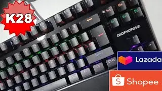 Best Budget Mechanical Gaming Keyboard | Gigaware K28 | Shopee Unboxing | Review (TAGALOG)