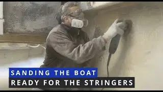 Sanding the boat floor and walls ready for the stringers on my Picton 21ft cabin cruiser episode 4