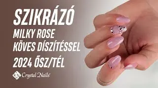 Szikr&aacute;z&oacute; Milky Rose &eacute;p&iacute;tőzsel&eacute; k&ouml;vez&eacute;ssel 💎| Flash Milky Rose builder gel with crystal