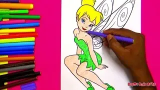 learn colors with disney fairies coloring pages of tinkerbell