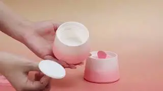 Pink Plastic Empty Cream Jar for Cosmetic Packaging