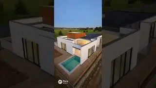 Contemporary Villa with a Backyard Swimming Pool #villa