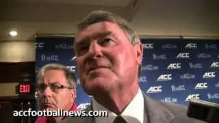 ACC Commissioner John Swofford speaks to reporters at ACC Football Kickoff