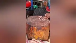 Awsame large beef cuts and being sold #streetfood #meatmarket #food 
