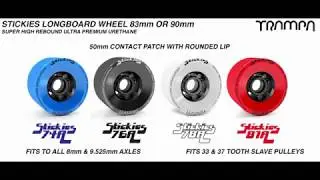 Trampa wheels - 90 mm Stickies ! 74 A Evolve and Slick Revolution fitment.