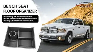 Bench Seat Floor Storage Organizer for 2013-2025 Ram 1500 -5500 Classic Cup Holder Accessories