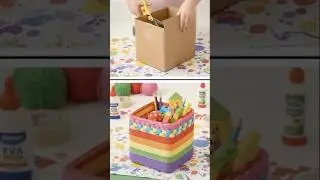 Easy DIY Rainbow Rope Basket 📦🌈 #Shorts