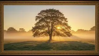 Frame TV Art - Frame Art TV with Music: Ethereal Sun Rays Through a Lone Tree Ambience