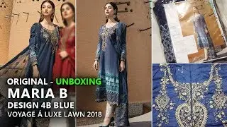 Maria B Collection 2018 - Unbox 4A Blue Voyages Luxe Lawn 2018 - Pakistani Branded Dresses