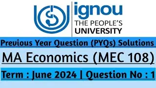 MA Economics IGNOU MEC PYQs Solutions | Envt as a Life Support System🌍♻️ | MEC 108 #ignou #pyq