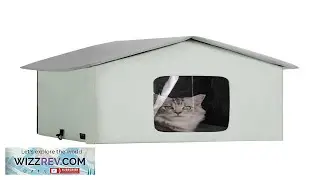 VEVOR Heated Cat House Outdoor Kitty Shelter with Adjustable Temperature and Timer