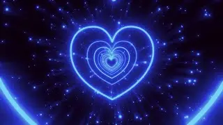 Neon Lights Love Heart Tunnel Blue Heart Background 💙 corazones azules | Blue Screensaver