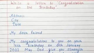 Write a Letter to &ldquo;Congratulations on the Birthday&rdquo;