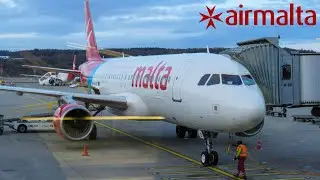 Air Malta Airbus A320 Full approach and landing at Z&uuml;rich airport runway 14 !