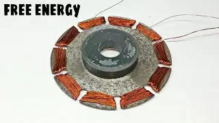 New free energy generator with led light and magnet | i turn copper wire into saw machine bled