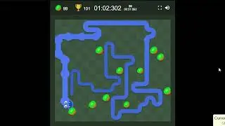 Google Snake (World Record) 100 apples in 1:02.483, standard map, slow speed, 10 apples mode