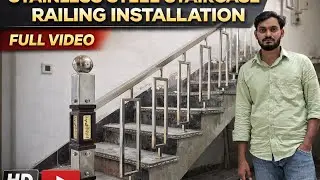 Stainless steel square pipe Railing design full installation video #youtube #akibsaifi #akib #saifi 
