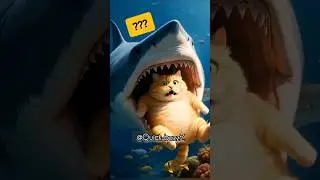Sharks Thought It Was a Chill Cat&hellip;They Were Wrong 🦈🚤☠️ #cat #cartoon #funnyanimals #trending #funny