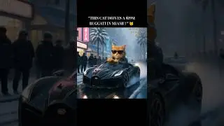 Ginger Cat Drives Bugatti in Snowy Miami! ❄️🏎️&rdquo;#RichCat #BugattiCat #CatShorts #Meowagic #ytshorts