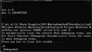 __ Ep 008 __ primitive types. MinValue, MaxValue __ C# The Very Basics