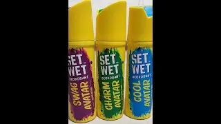 SET WET PERFUME SPRAY FOR MEN COMBO PACK THREE FLEWERS VERY NICE smell