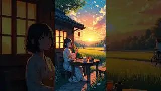 🌾 Sunset meals & countryside peace 🧡🚲