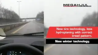 Vinterdekk Tesla S vannplaning