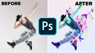 Make a paint splatter effect with custom brushes in Photoshop