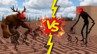 FAMILY OF THE SCARY DEER 99 NIGHTS VS SHADOW SCP 096 IN GIANT MAZE in Garry's Mod!