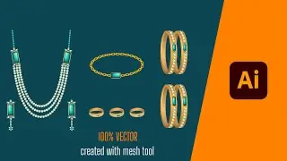 realistic vector jewelry set created in adobe illustrator, Not A Tutorial. #vectorart #jewellery