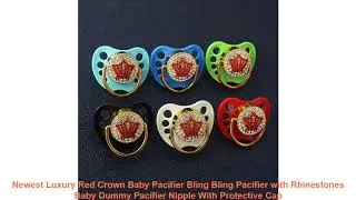 Newest Luxury Red Crown Baby Pacifier Bling Bling Pacifier with Rhinestones Baby Dummy Pacifier Nip
